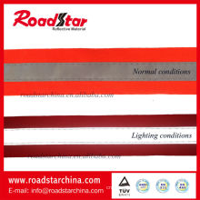 Fluorescent color reflective ribbon for garment